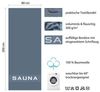 Castejo Saunatuch Saunatuch mit Webbordüre u. Schriftzug extra lang, extra lang, voluminös, flauschig, mit Einstickung Sauna Bild 4