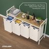 STEELSØN 'Rigil' Wäschesammler, weiß, Wäschekorb inkl. 4 Wäschesäcke je 40 Liter aus Oxford-Gewebe, ausziehbar, Wäschebox mit Bambus-Ablagefläche Bild 4