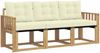vidaXL Outdoor-Sofagarnitur mit Kissen 3 pcs Weiß und Creme 3389160 Bild 2