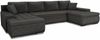 Wohnlandschaft mit Schlaffunktion Faris U-Form - Couch, Schlafsofa mit Bettkasten, Couchgranitur mit Bettfunktion, Big Sofa, Bettsofa (Dunkelgrau (Kronos 22)) Bild 2