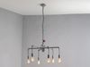 LED Kronleuchter 6-flammig Grau Antik, Wasserrohr Industrial, Ø 72cm Bild 3