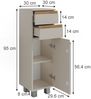 Midischrank J-Shape Cashmere/Artisan 30 x 95 cm mit 2 Schubladen Vicco Bild 2