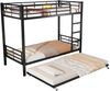 Etagenbett 90×200 cm aus Metall mit Rutsche und Stauraumtreppe, schwarz Bild 5