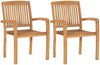 vidaXL Gartenstühle 2 Stk. mit Taupe Kissen Massivholz Teak 3063260 Bild 4