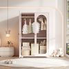 Merax 2-türiger Kleiderschrank, Lackkleiderschrank, Schlafzimmer-Aufbewahrungsschrank, Kinderkleiderschrank, mit Kleiderstange, Acryl-Transparenttüren, Keramikgriffen, Babyrosa, 80×50×120 cm Bild 3