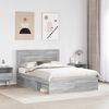 vidaXL Bettrahmen Graues Sonoma 140 x 190 cm Massives Kiefernholz 3410085 Bild 3