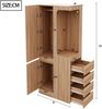 Merax Kleiderschrank 70 x 40 x 170 cm, mit Schubladen und Staufächern, offenem Kleiderbereich, Holzfarbe Bild 4