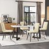 Esszimmerstuhl Set,Esstisch mit 4 Beige Samtstühlen, moderner Küchentisch Set, rechteckiger Tisch mit Marmoroptik Bild 2