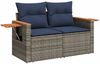 vidaXL 9-tlg. Garten-Sofagarnitur mit Kissen Grau Poly Rattan 3227132 Bild 3
