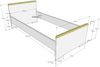 Vipack 'Londen' Einzelbett 90x200 cm Weiß/Absatz Buche natur massiv Bild 4
