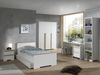 Vipack 'Londen' Einzelbett 90x200 cm Weiß/Absatz Buche natur massiv Bild 3