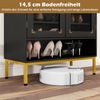 Moderner Holz Schuhschrank mit Mesh Türen & Metallbeinen & Verstellbaren Regalen Schwarz Bild 4