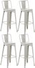 CLP Barhocker 4er Set mit Lehne im Industrial-Look Mason, mit Rückenlehne,silber Bild 1