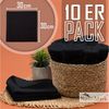 NatureMark 10er Pack Waschlappen | 100% Baumwolle | Frottier Seiflappen | Größe 30x30 cm | Frottee Seiftücher im 10er Pack Farbe: Schwarz Bild 2