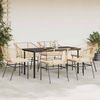 vidaXL 7-tlg. Garten-Essgruppe mit Kissen Braun Poly Rattan Glas 3334609 Bild 3