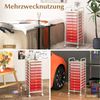 Rollwagen mit 10 Stapelbaren Schubladen Rollcontainer Badrollwagen Badtrolley Rosa Bild 3