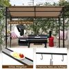 Grillpavillon Wetterfest Metallrahmen mit Regal & Haken 216 x 134 x 211 cm Braun Bild 4