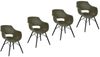 Armlehnstuhl 4er-Set JAZZ Microfaser olive Metall schwarz Bild 4