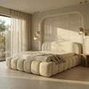 yourhouse24 Polsterbett Orlando Slim Bouclé kompaktes Wolkenbett mit Bettkasten, Bubble-Optik & Japandi Bild 2