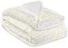 Wohndecke Sherpa Decke Kuscheldecke Glitzereffekt XL Natur Elisa, 150x200cm, Beautissu, Dicke Winter Fleecedecke Lammfell-Optik & ? Hautfreundliche Bild 2