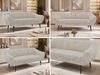 Sofa, Wohnzimmersofa PIRS 3, Skandinavisches Sofa 3-Sitzer, Sofa mit Wellenfederung, schwarze Füße, Breite 180 cm Hoher Sitzkomfort - Beige Cord Bild 2