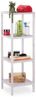 Relaxdays Badregal mit offenen Ablagen, Walnussholz natur, Natur, 35,5 x 35,5 x 80 cm Bild 1