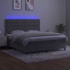 vidaXL Boxspringbett mit Matratze & LED Hellgrau 180x200 cm Samt 3136317 Bild 4