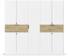 Drehtürenschrank >Ticao< 2 Schübe, 3 Stangen, weiß / Eiche Artisan Dekor - 226x210x54 (BxHxT) Bild 5