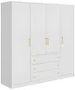 Vente-unique - LIZANDRO Wardrobe and walk-in wardrobe Holz, Platte Weiß - B 58 cm x H 200 cm x L 196 cm Bild 3