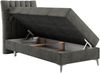 Boxspringbett MILEN, Einzelbett 90x200, Polsterbett mit Multipocket-Matratze und Topper - Dunkelgrau velours - links - H4 Bild 3