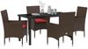 vidaXL Tisch- und Stuhlset mit Kissen 5 pcs Braun PE-Rattan 3379823 Bild 3