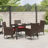 vidaXL Tisch- und Stuhlset mit Kissen 5 pcs Braun PE-Rattan 3379823 Bild 4