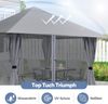 Sekey Garten Pavillon 3x3 m Wasserdicht Stabil Partyzelt, Garten Pavillon mit Moskitonetz，Gartenzelt mit 4 Seitenteile Reißverschluss, 180g/㎡ Polyester, Antrazit Bild 2