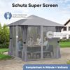 Sekey Garten Pavillon 3x3 m Wasserdicht Stabil Partyzelt, Garten Pavillon mit Moskitonetz，Gartenzelt mit 4 Seitenteile Reißverschluss, 180g/㎡ Polyester, Antrazit Bild 4