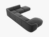 Micadoni Panorama-Ecksofa Miley 6-Sitzer Rechts Samt Bluvel Grau Bild 3