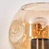 hofstein Tischleuchte Tischlampe aus Metall/Glas in Schwarz/Bernstein, ohne Leuchtmittel, mit Glasschrim(15cm), Schalter am Kabel, 1 x E27, ohne Leuchtmittel Bild 3