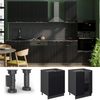 Küchenunterschrank Fame-Line Schwarz gestreift 60 cm , AP Eiche Vicco Bild 2