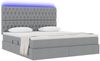 vidaXL Bett mit Stauraum und LED Hellgrau 180 x 200 cm Polyester 3372495 Bild 3
