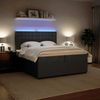vidaXL Boxspringbett mit Matratze Dunkelgrau 200x200 cm Samt 3294743 Bild 4