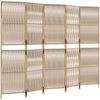 Paravent Raumteiler 5-tlg. Beige Poly Rattan Bild 2