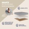 CASARIA® Faltbarer Sitzhocker mit Stauraum Leinenoptik Grau Bild 4