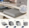 CASARIA® Faltbarer Sitzhocker mit Stauraum Leinenoptik Grau Bild 5