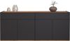 OTTO home Sideboard Garda Kommode, Schrank, 4 Türen mit Push-to-Open, Made in Italy, 4 Türen, 2 Schubladen, grifflos Breite 160,1 cm, anthrazit/eiche matt Bild 3