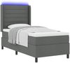 vidaXL LED Boxspringbett mit Matratze Dunkelgrau 100 x 200 cm Stoff 3343428 Bild 3
