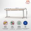 Rheinland Möbel Statio Schreibtisch 180x80 cm höhenverstellbar ±10 mm in Asteiche – geräumiger Bürotisch für Homeoffice & Büro, C-Fuß, Kabelwanne, einfache Montage, FSC® zertifiziert Bild 3