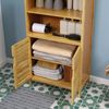 Badezimmerschrank aus Bambus mit Lamellentüren & offenen Fächern, 50 x 29 x 92 cm, Natur Bild 3