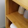 Badezimmerschrank aus Bambus mit Lamellentüren & offenen Fächern, 50 x 29 x 92 cm, Natur Bild 4