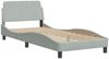 vidaXL Bett mit Matratze "Dover" Hellgrau 90x190 cm Samt 3208311 Bild 4