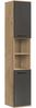 mokebo Hochschrank Der Kapitän (mit 5 Einlegeböden) hoher Badschrank oder Badezimmerschrank Eiche Schwarz Bild 5