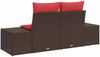 vidaXL Garten-Sofa mit Kissen 184 x 62 x 69 cm Poly-Rattan 42006798 Bild 4